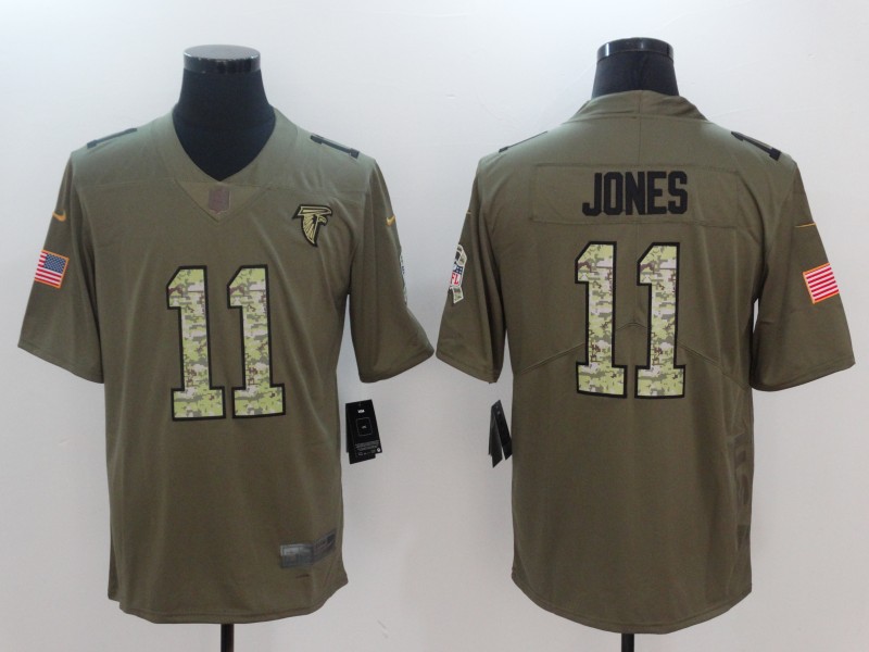 Men Atlanta Falcons #11 Jones Camo Nike Olive Salute To Service Limited NFL Jerseys